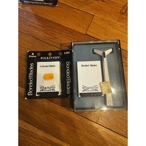 Vintage Wilkinson 5 Bonded Blades With Razor And Case NEW